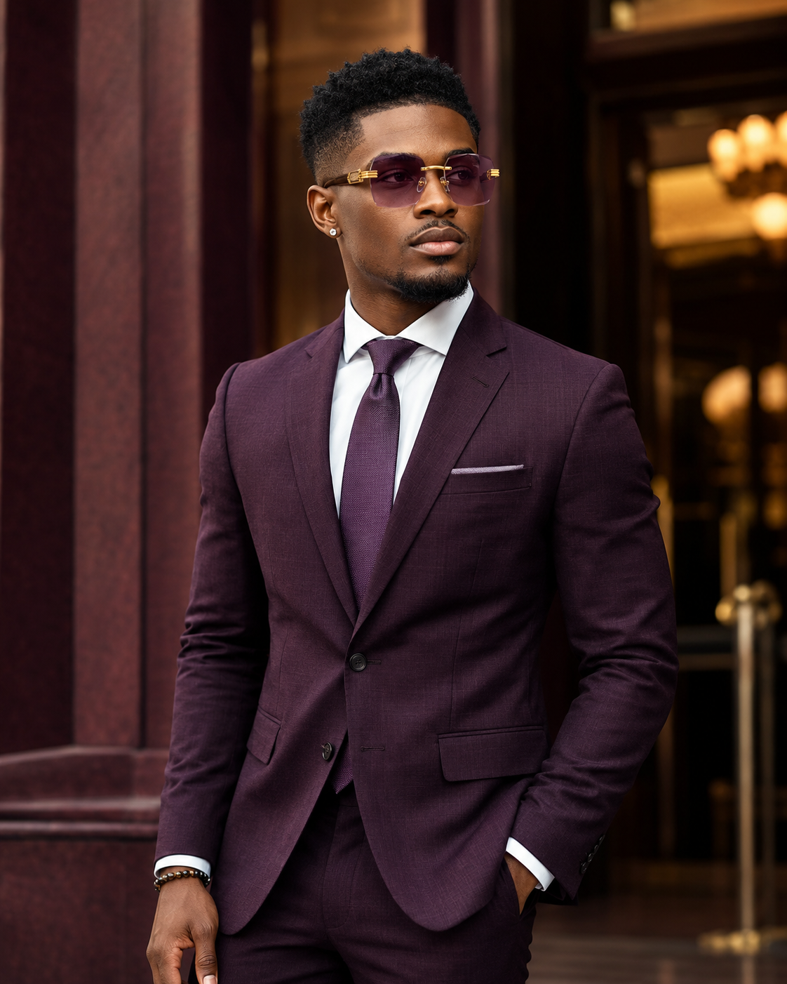 Luxury Rimless Executive Sunglasses